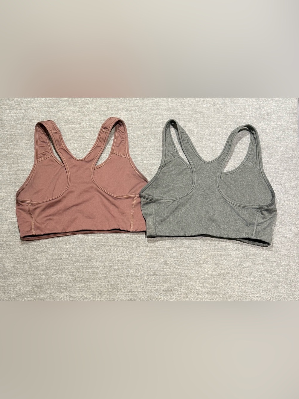 Nike Women’s Racerback Sports Bras - Rosewood & Heather Gray - Picture 2 of 5